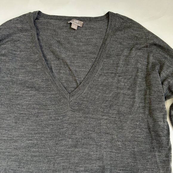 J Jill Italian Merino Wool V Neck Long Sleeve Sweater Gray Womens size L casual - Picture 3 of 11